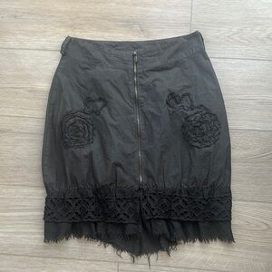 Motivi Italy brown ram hem boho feminine shirt (6)